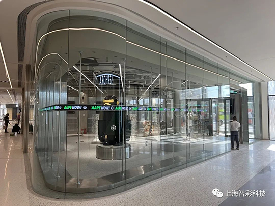 上海松江印象城Aape店鋪LED顯示屏設計、安裝